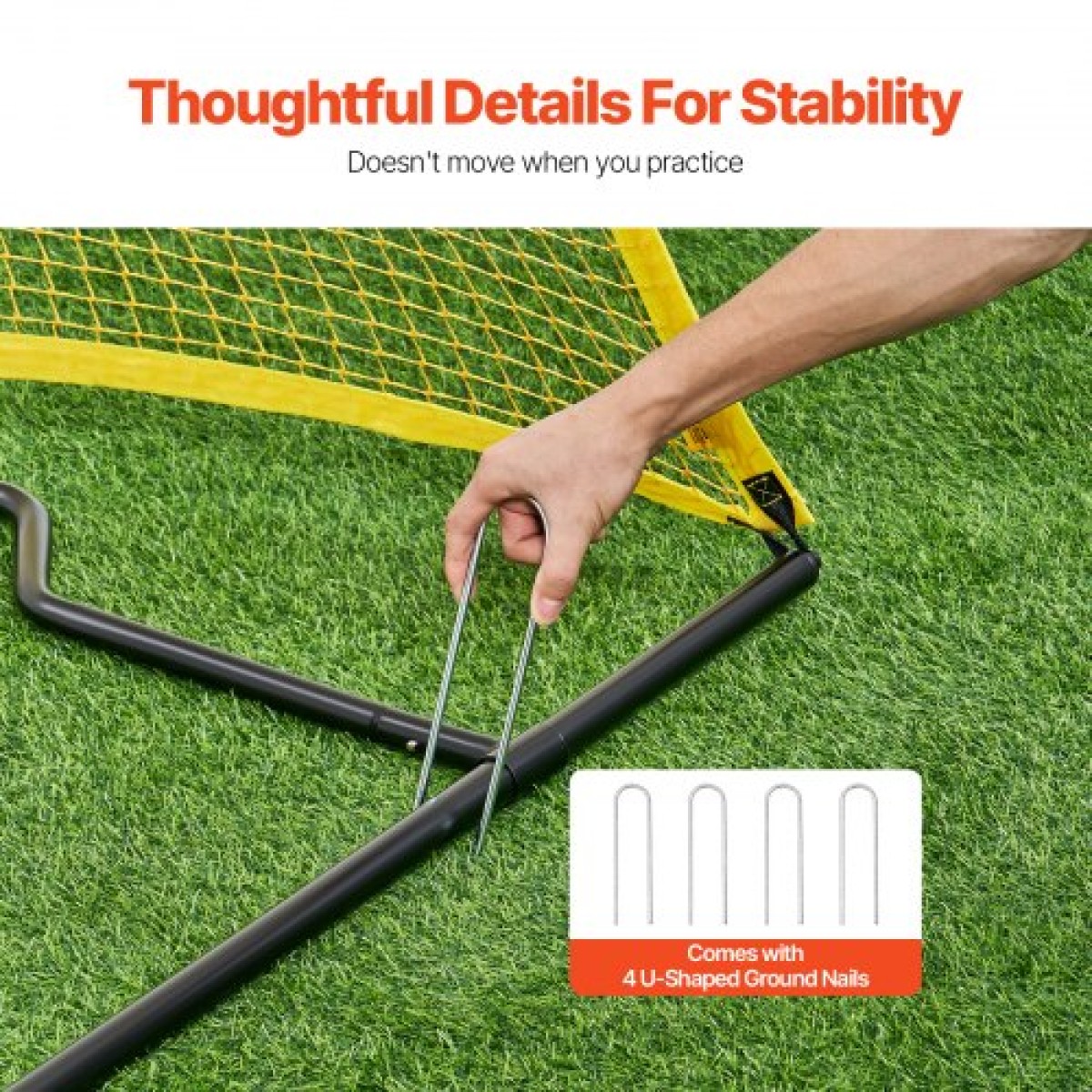 VEVOR Soccer Rebounder, φορητός προπονητής ποδοσφαίρου, 7x7FT Iron & Polyester Soccer Practice Equipment, Sports Football Rebounder Wall με φορητή τσάντα, Ιδανικό για ομαδική προπόνηση, πάσο, βόλεϊ