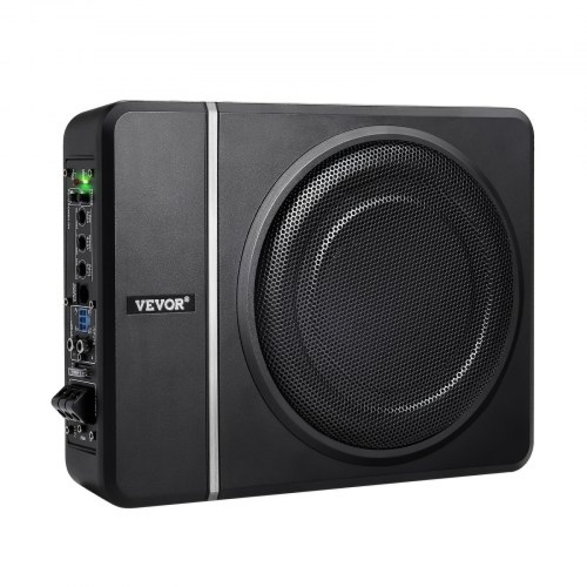 Υπογούφερ αυτοκινήτου VEVOR 8" 240 W, Λεπτά υπογούφερ αυτοκινήτου κάτω από το κάθισμα, Ενσωματωμένος δευτερεύων ενισχυτής ήχου χαμηλού προφίλ, είσοδος υψηλού/χαμηλού επιπέδου και ελεγκτής έντασης ήχου για SUV, αυτοκίνητο, φορτηγό, RV