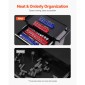 VEVOR Magnetic Socket Organizer Set, 4PCS Magnetic Socket Holder, Metric Socket Trays SAE 1/4'' & 3/8'' με ευκρινείς ετικέτες, κράτημα έως 108PCS Standard & Deep Socket, Blue & Red (Δεν περιλαμβάνονται οι πρίζες)