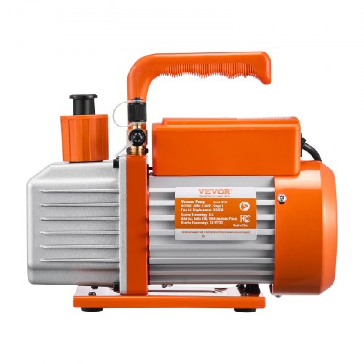 Αντλία κενού VEVOR, 100 L/min (3,5 CFM), Περιστροφική αντλία κενού HVAC μονοβάθμιου πτερυγίου, για συστήματα R134a R22 R410a, Κιτ αντλίας κενού AC Auto με φιάλη λαδιού, για συντήρηση κλιματιστικών αυτοκινήτων Απαέρωση ρητίνης