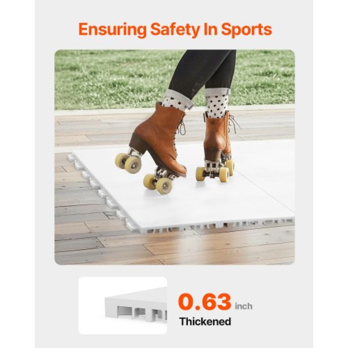 VEVOR Dryland Tiles for Hockey Floor Mat, 12 x 12 σε 15 τεμ. Συμπλεκόμενη ευέλικτη επιφάνεια προπόνησης, πλακάκια δαπέδου χορού, εξοπλισμός προπόνησης χόκεϊ για σκοποβολή (Ash Grey, 15 sq. ft/Box)