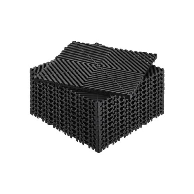 VEVOR Interlocking Drinage Mat, 12" x 12" Modular Interlocking Cushion, 12 Pcs Spicing Drinage Mats, Αντιολισθητικό Μαύρο PP Πλακάκι δαπέδου αποστράγγισης και Χαλάκι ντους, για γκαράζ, κήπο, κουζίνα και εξωτερικό χώρο