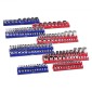 VEVOR Magnetic Socket Organizer Set, 8PCS Socket Holder, 1/4'', 3/8'' & 1/2'' Metric Socket Trays SAE with Clear Labels, Hold to 199PCS Standard & Deep Sockets, Blaue & Red (Δεν περιλαμβάνονται οι πρίζες)