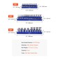 VEVOR Magnetic Socket Organizer Set, 8PCS Socket Holder, 1/4'', 3/8'' & 1/2'' Metric Socket Trays SAE with Clear Labels, Hold to 199PCS Standard & Deep Sockets, Blaue & Red (Δεν περιλαμβάνονται οι πρίζες)