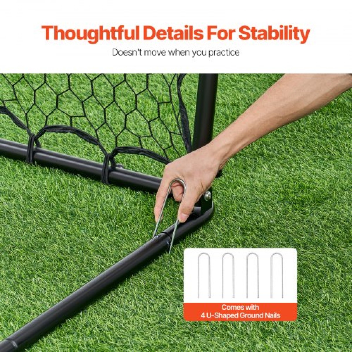 VEVOR Soccer Rebounder Rebound Net, Kick-Back 34"x34", φορητά δώρα προπόνησης ποδοσφαίρου, πλήρως ρυθμιζόμενο δίχτυ γωνιών, βοηθήματα και εξοπλισμός για παιδιά, εφήβους και όλες τις ηλικίες, Εύκολη ρύθμιση και τέλεια αποθήκευση