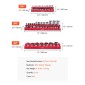VEVOR Magnetic Socket Organizer Set, 3PCS Magnetic Socket Holder, 1/4'', 3/8'' & 1/2'' SAE Socket Trays with Clear Labels, Hold to 68PCS Standard & Deep Sockets, Red (Δεν περιλαμβάνονται οι πρίζες)