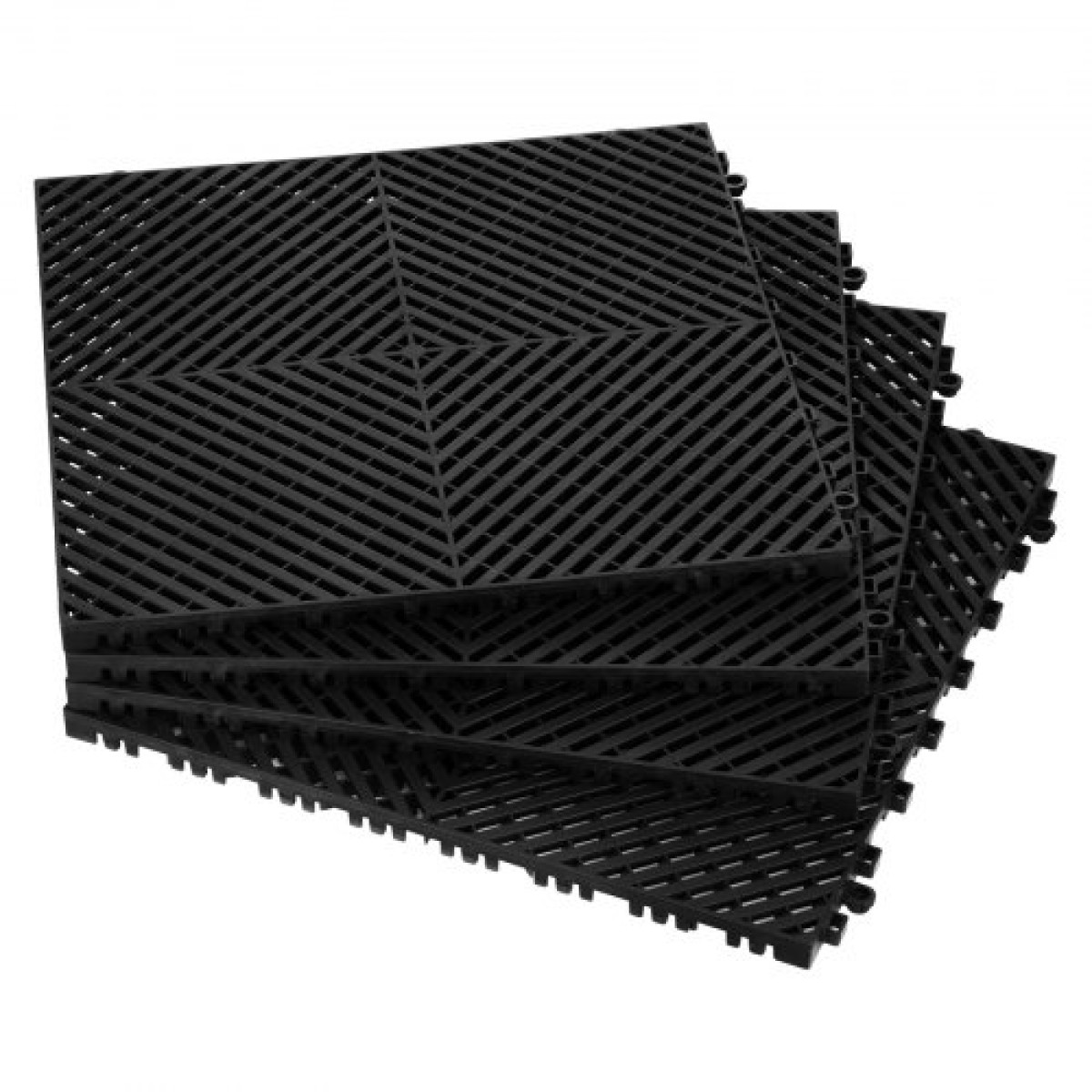 VEVOR Interlocking Drinage Mat, 15,7” x 15,7” Modular Interlocking Cushion, 24 Pcs Spicing Dranage Mats, Αντιολισθητικό Μαύρο PP Πλακάκι δαπέδου αποστράγγισης και Χαλάκι ντους, για γκαράζ, κήπο, κουζίνα και εξωτερικό χώρο