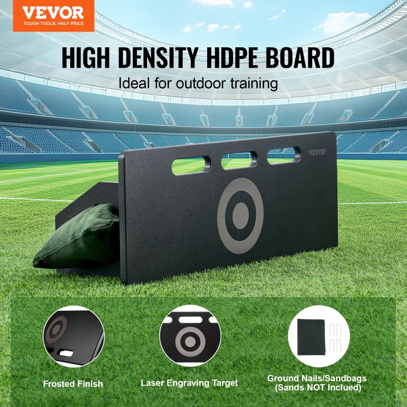 VEVOR Soccer Rebounder Board, Φορητός τοίχος ποδοσφαίρου 32"X12" με 2 γωνίες ανάκαμψης, αναδιπλούμενος HDPE Kickback Rebound Board, Εξοπλισμός προπόνησης ποδοσφαίρου για παιδιά και ενήλικες, Passing & Shooting Practice