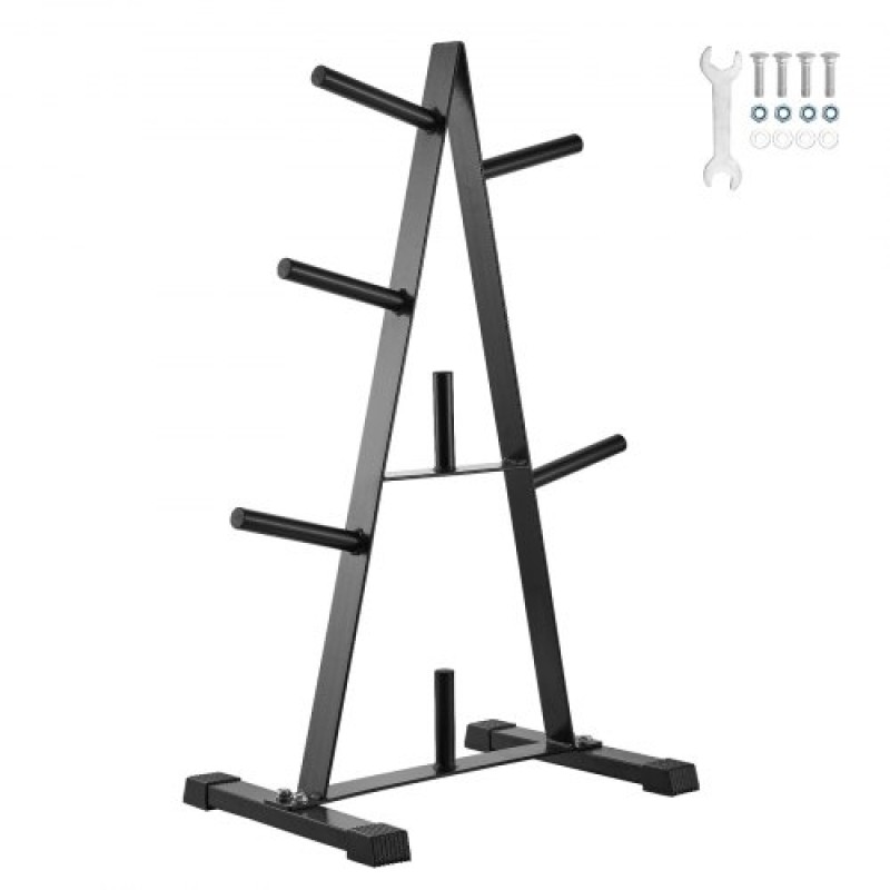 VEVOR Weight Plate Rack, A Frame Weight Plate Tree για πιάτα βάρους 1 ίντσας, Standard Weight Plate Tree, 500 lbs Load Capacity Weight Storage Storage, Home Gym Barbell Rack Storage Stand, Μαύρο