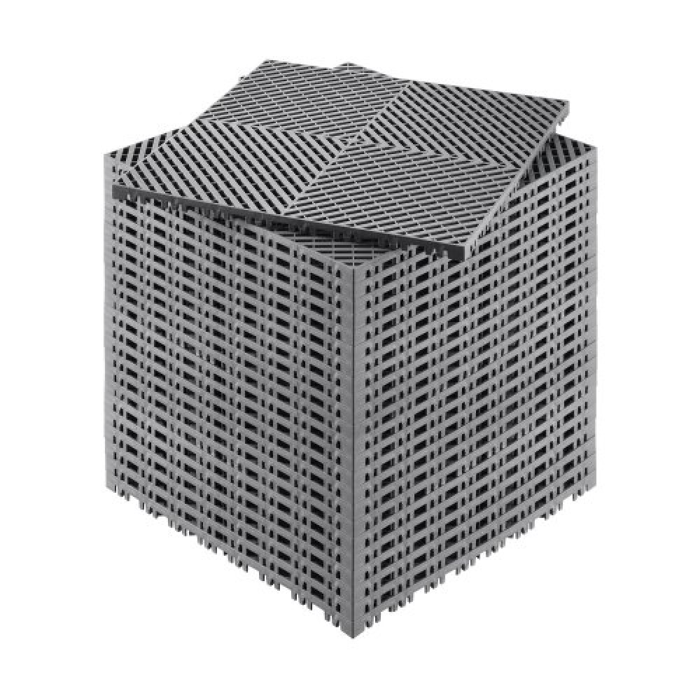 VEVOR Interlocking Drinage Mat, 15,7” x 15,7” Modular Interlocking Cushion, 24 Pcs Spicing Dranage Mats, Αντιολισθητικό Γκρι PP Πλακάκι δαπέδου αποστράγγισης και Χαλάκι ντους, για γκαράζ, κήπο, κουζίνα και εξωτερικό χώρο
