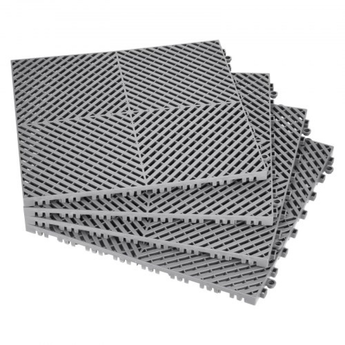 VEVOR Interlocking Drinage Mat, 15,7” x 15,7” Modular Interlocking Cushion, 24 Pcs Spicing Dranage Mats, Αντιολισθητικό Γκρι PP Πλακάκι δαπέδου αποστράγγισης και Χαλάκι ντους, για γκαράζ, κήπο, κουζίνα και εξωτερικό χώρο