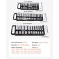 VEVOR Portable Socket Organizer Tray, 3-Piece Metric & SAE Socket Organizer Set, 1/4'', 3/8'' και 1/2'' Υποδοχή βαρέως τύπου με λαβή & μαγνητική βάση για συρτάρι εργαλειοθήκης, συγκράτηση έως και 76 υποδοχές
