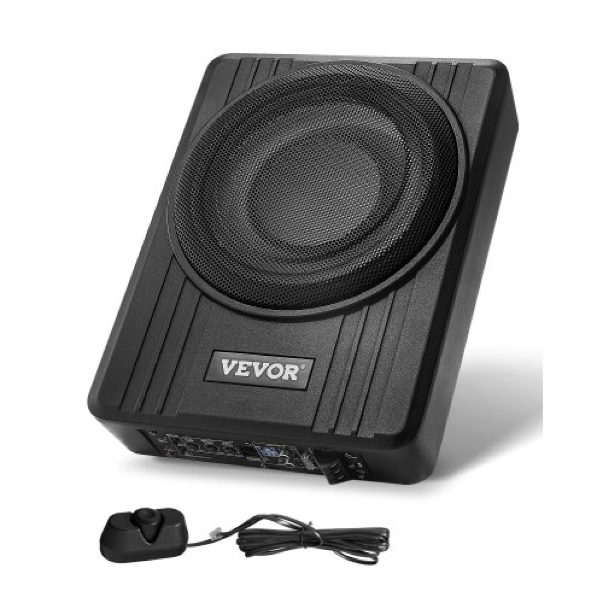 Υπογούφερ αυτοκινήτου VEVOR 10" 300 W, Λεπτά υπογούφερ αυτοκινήτου κάτω από το κάθισμα, Ενσωματωμένος δευτερεύων ενισχυτής ήχου χαμηλού προφίλ, είσοδος υψηλού/χαμηλού επιπέδου και ελεγκτής έντασης ήχου για SUV, Αυτοκίνητο, Φορτηγό, RV