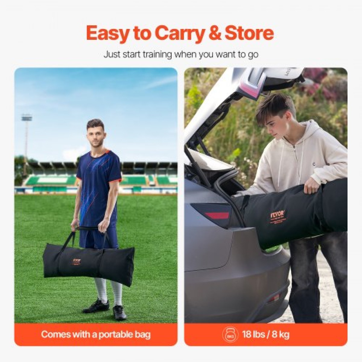 VEVOR Soccer Rebound Trainer, 6x4FT Iron Soccer Training Equipment, Sports Football Rebounder Wall, Διχτυωτό διπλής όψης, Εύκολη συναρμολόγηση, Ιδανικό για εξάσκηση στην πίσω αυλή, Solo Training, Passing