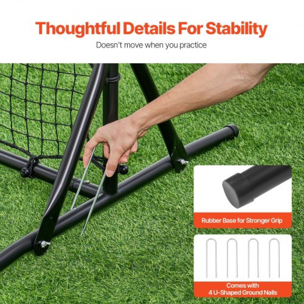VEVOR Soccer Rebound Trainer, 6x4FT Iron Soccer Training Equipment, Sports Football Rebounder Wall, Διχτυωτό διπλής όψης, Εύκολη συναρμολόγηση, Ιδανικό για εξάσκηση στην πίσω αυλή, Solo Training, Passing