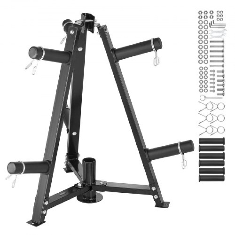 VEVOR Weight Plate Rack, Weight Plate Tree για πιάτα βάρους 2 ιντσών, Standard Weight Plate Tree, 300 lbs Load Capacity Weight Storage Holiday, Home Gym Barbell Rack Storage Stand, Μαύρο