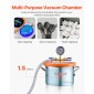 VEVOR 5,7 L (1,5 γαλόνι) Θάλαμος κενού και κιτ αντλίας 100 L/min (3,5 CFM), Θάλαμος από ανοξείδωτο χάλυβα, Κιτ θαλάμου απαέρωσης αντλίας κενού μονού σταδίου, με ακρυλικό καπάκι, λάδι, σωλήνας 1,5 m (4,92 πόδια), για Dega Singles