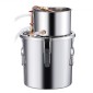 VEVOR Alcohol Still, 3 Gal / 11,4 L από ανοξείδωτο ατσάλι Νερού Οινοπνευματοποιός Αποστακτήρα με Χάλκινο Πηνίο, Home Brewing Refining Kit ζύμωσης με θερμόμετρο & αντλία, για μπράντυ ουίσκι κρασιού, ασημί