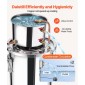 VEVOR Alcohol Still, 3 Gal / 11,4 L από ανοξείδωτο ατσάλι Νερού Οινοπνευματοποιός Αποστακτήρα με Χάλκινο Πηνίο, Home Brewing Refining Kit ζύμωσης με θερμόμετρο & αντλία, για μπράντυ ουίσκι κρασιού, ασημί
