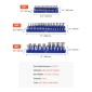 VEVOR Magnetic Socket Organizer Set, 6PCS Socket Holder, 1/4'', 3/8'' & 1/2'' Metric Socket Trays SAE with Clear Labels, Hold to 143PCS Standard & Deep Sockets, Blue & Red (Δεν περιλαμβάνονται οι πρίζες)