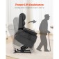 Ανακλινόμενη καρέκλα VEVOR Power Lift, Καρέκλα ανύψωσης με θέρμανση και μασάζ για ηλικιωμένους, Ανακλινόμενη καρέκλα διπλού κινητήρα με 2 σχοινιά κατά της πτώσης, Ηλεκτρική ανάκλιση ρύθμισης απεριόριστης θέσης (μεσαίο, σκούρο γκρι)