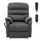 Ανακλινόμενη καρέκλα VEVOR Power Lift, Καρέκλα ανύψωσης με θέρμανση και μασάζ για ηλικιωμένους, Ανακλινόμενη καρέκλα διπλού κινητήρα με 2 σχοινιά κατά της πτώσης, Ηλεκτρική ανάκλιση ρύθμισης απεριόριστης θέσης (μεσαίο, σκούρο γκρι)