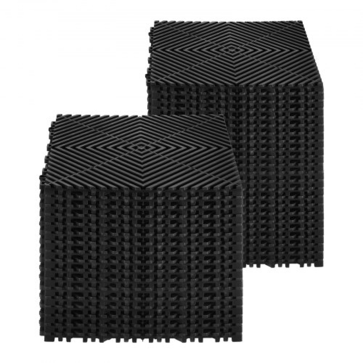 VEVOR Interlocking Drinage Mat, 12" x 12" Modular Interlocking Cushion, 40 Pcs Spicing Dranage Mats, Αντιολισθητικό Μαύρο PP Πλακάκι δαπέδου αποστράγγισης και Χαλάκι ντους, για γκαράζ, κήπο, κουζίνα και εξωτερικό χώρο