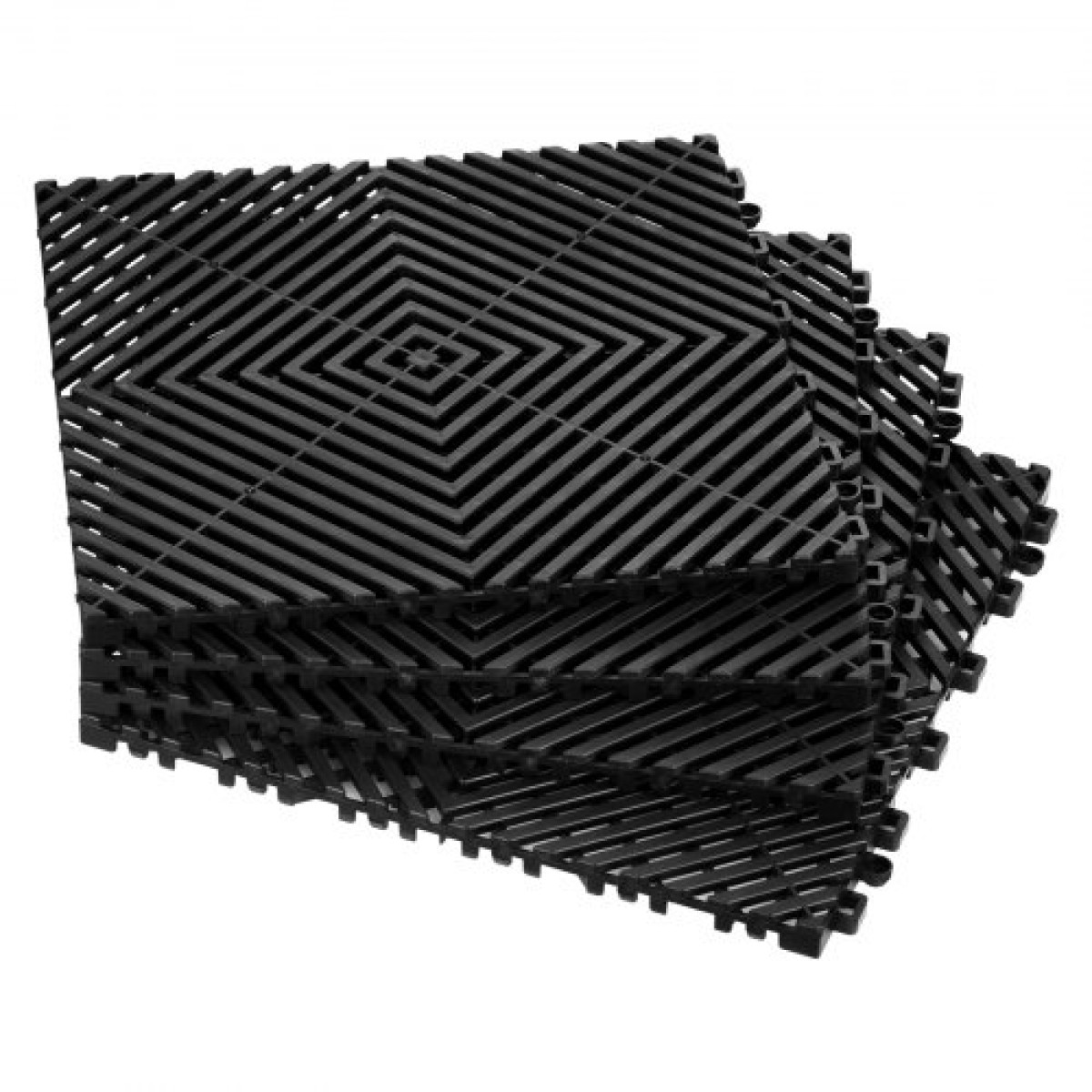 VEVOR Interlocking Drinage Mat, 12" x 12" Modular Interlocking Cushion, 40 Pcs Spicing Dranage Mats, Αντιολισθητικό Μαύρο PP Πλακάκι δαπέδου αποστράγγισης και Χαλάκι ντους, για γκαράζ, κήπο, κουζίνα και εξωτερικό χώρο