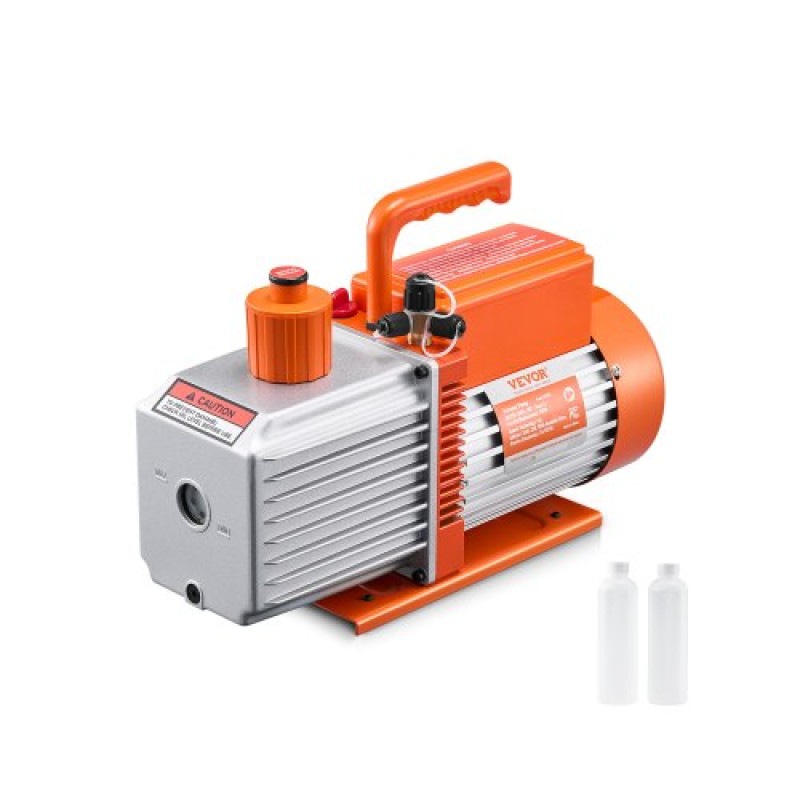 Αντλία κενού VEVOR, 254 L/min (9 CFM), Περιστροφική αντλία κενού με πτερύγια HVAC 2 σταδίων, για συστήματα R134a R22 R410a, Κιτ αντλίας κενού Auto AC με φιάλη λαδιού, για συντήρηση κλιματιστικών αυτοκινήτων Απαέρωση ρητίνης