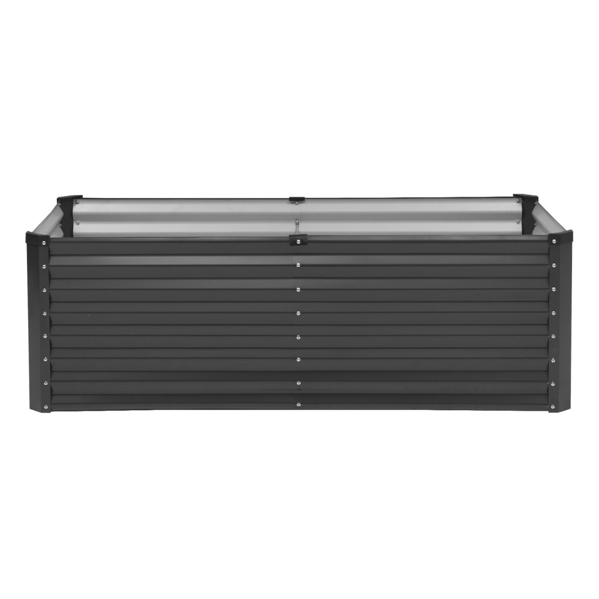 VEVOR Μεταλλικό υπερυψωμένο κρεβάτι κήπου, 1,8 x 0,9 x 0,6 m Γαλβανισμένο κουτί κήπου εξωτερικού χώρου, σχέδιο ανοιχτού πυθμένα, μεγάλο υπερυψωμένο κρεβάτι για καλλιέργεια λαχανικών, λουλουδιών, βοτάνων και παχύφυτων, σκούρο γκρι