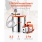 VEVOR 19 L(5 Gallon) Θάλαμος κενού και κιτ αντλίας 100 L/min (3,5 CFM), Θάλαμος από ανοξείδωτο χάλυβα, Κιτ θαλάμου απαέρωσης αντλίας κενού μονού σταδίου, με ακρυλικό καπάκι, λάδι, σωλήνας 1,5 m (4,92 πόδια), για Siliconessing Residence