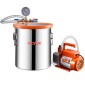 VEVOR 19 L(5 Gallon) Θάλαμος κενού και κιτ αντλίας 100 L/min (3,5 CFM), Θάλαμος από ανοξείδωτο χάλυβα, Κιτ θαλάμου απαέρωσης αντλίας κενού μονού σταδίου, με ακρυλικό καπάκι, λάδι, σωλήνας 1,5 m (4,92 πόδια), για Siliconessing Residence