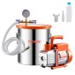VEVOR 19 L(5 Gallon) Θάλαμος κενού και κιτ αντλίας 100 L/min (3,5 CFM), Θάλαμος από ανοξείδωτο χάλυβα, Κιτ θαλάμου απαέρωσης αντλίας κενού μονού σταδίου, με ακρυλικό καπάκι, λάδι, σωλήνας 1,5 m (4,92 πόδια), για Siliconessing Residence