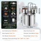 VEVOR Alcohol Still, 5 Gal / 19 L από ανοξείδωτο χάλυβα Νερού Οινοπνευματοποιός Αποστακτήρα με Χάλκινο Πηνίο για Γρήγορη Ψύξη, Κιτ Διπλού Συμπυκνωτή Αποστακτήρα με Δευτερεύουσα Απόσταξη, για Μπράντυ Ουίσκι Οίνου, Ασημί