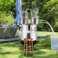 VEVOR Alcohol Still, 5 Gal / 19 L από ανοξείδωτο χάλυβα Νερού Οινοπνευματοποιός Αποστακτήρα με Χάλκινο Πηνίο για Γρήγορη Ψύξη, Κιτ Διπλού Συμπυκνωτή Αποστακτήρα με Δευτερεύουσα Απόσταξη, για Μπράντυ Ουίσκι Οίνου, Ασημί
