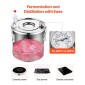 VEVOR Alcohol Still, 8 Gal / 30 L Stainless Steel Water Alcohol Distiller with Copper Coil, Home Brewing Refining Fermentation Kit with Thermometer, for Wine Whisky Brandy, Ασημί