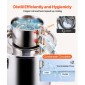 VEVOR Alcohol Still, 8 Gal / 30 L Stainless Steel Water Alcohol Distiller with Copper Coil, Home Brewing Refining Fermentation Kit with Thermometer, for Wine Whisky Brandy, Ασημί