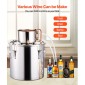 VEVOR Alcohol Still, 8 Gal / 30 L Stainless Steel Water Alcohol Distiller with Copper Coil, Home Brewing Refining Fermentation Kit with Thermometer, for Wine Whisky Brandy, Ασημί