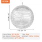 VEVOR Mirror Disco Ball, Μπάλα καθρέφτη 12 ιντσών με κρεμαστό δαχτυλίδι, Διακοσμήσεις Lightning Disco Ball Party, Ιδανικό για DJ Club, Σκηνή, Γάμο, Γενέθλια, Χριστούγεννα, Πρωτοχρονιά