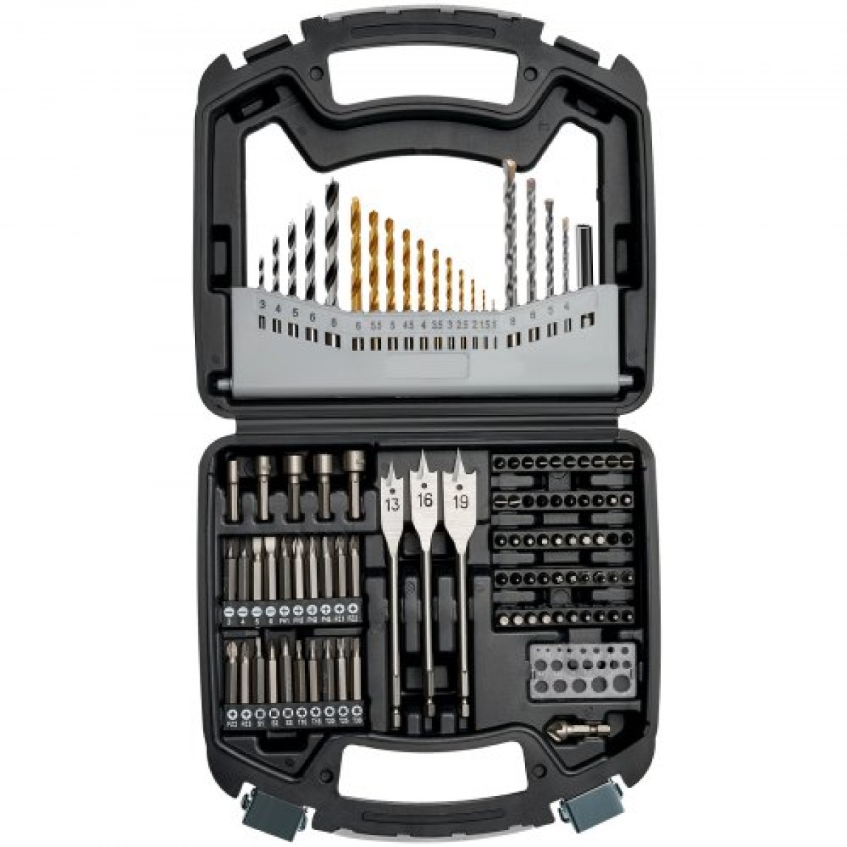 Σετ τρυπανιών VEVOR, Σετ τρυπανιών και οδηγών 101 τεμαχίων, Σετ μύτες κατσαβιδιού Κατάλληλο για τρύπημα τσιμέντου ξύλου και βίδωμα, σετ τρυπανιών Combo Kit Ποικιλία σε οργανωμένη θήκη μεταφοράς
