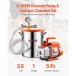 VEVOR 11 L(3 Gallon) Θάλαμος κενού και κιτ αντλίας 100 L/min (3,5 CFM), Θάλαμος από ανοξείδωτο χάλυβα, Κιτ θαλάμου απαέρωσης αντλίας κενού μονού σταδίου, με ακρυλικό καπάκι, λάδι, σωλήνας 1,5 m (4,92 πόδια), για Siliconessing Residence