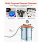 VEVOR 11 L(3 Gallon) Θάλαμος κενού και κιτ αντλίας 100 L/min (3,5 CFM), Θάλαμος από ανοξείδωτο χάλυβα, Κιτ θαλάμου απαέρωσης αντλίας κενού μονού σταδίου, με ακρυλικό καπάκι, λάδι, σωλήνας 1,5 m (4,92 πόδια), για Siliconessing Residence