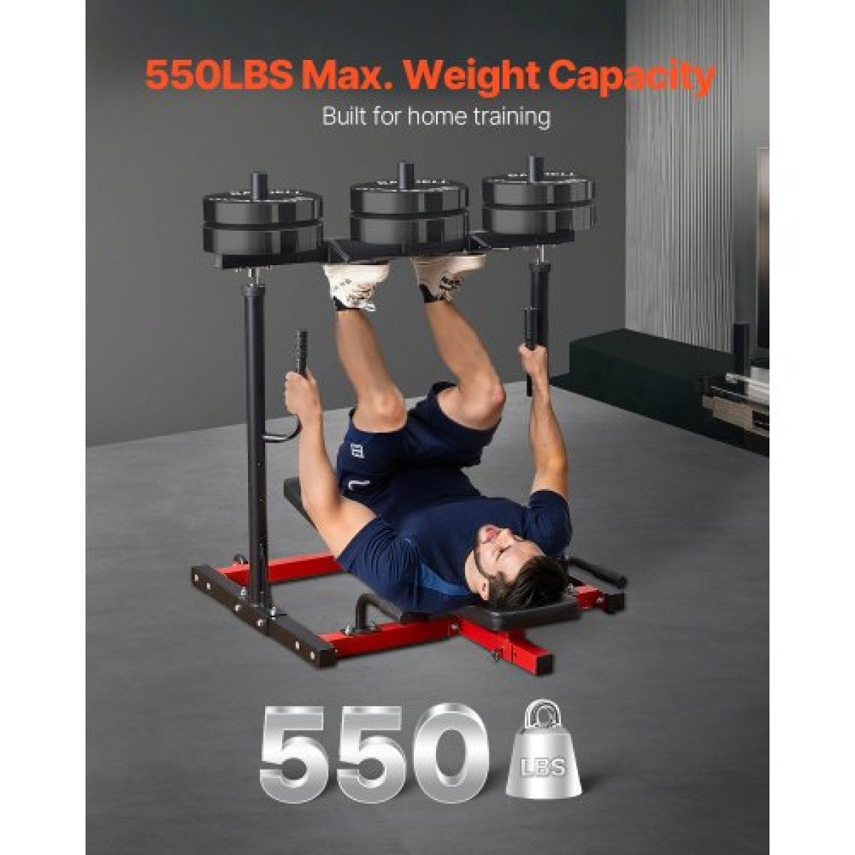 Μηχάνημα VEVOR Vertical Leg Press Machine, Lower Body Special Home Gym Machine, Carbon Steel Leg Pressure Exercise Equipment, Ρυθμιζόμενη προπόνηση δύναμης ποδιών για πρέσες υψηλής έντασης, χωρητικότητα 550 lbs