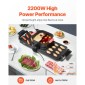 VEVOR Hot Pot with Grill, 2-in-1 Ηλεκτρικό Grill και Hot Pot 2-σε-1, Αποσπώμενο Hotpot Shabu-shabu με αντικολλητικό τηγάνι, Ξεχωριστός Διπλός Έλεγχος Θερμοκρασίας, Εσωτερικό Κορεατικό BBQ για 1-6 άτομα