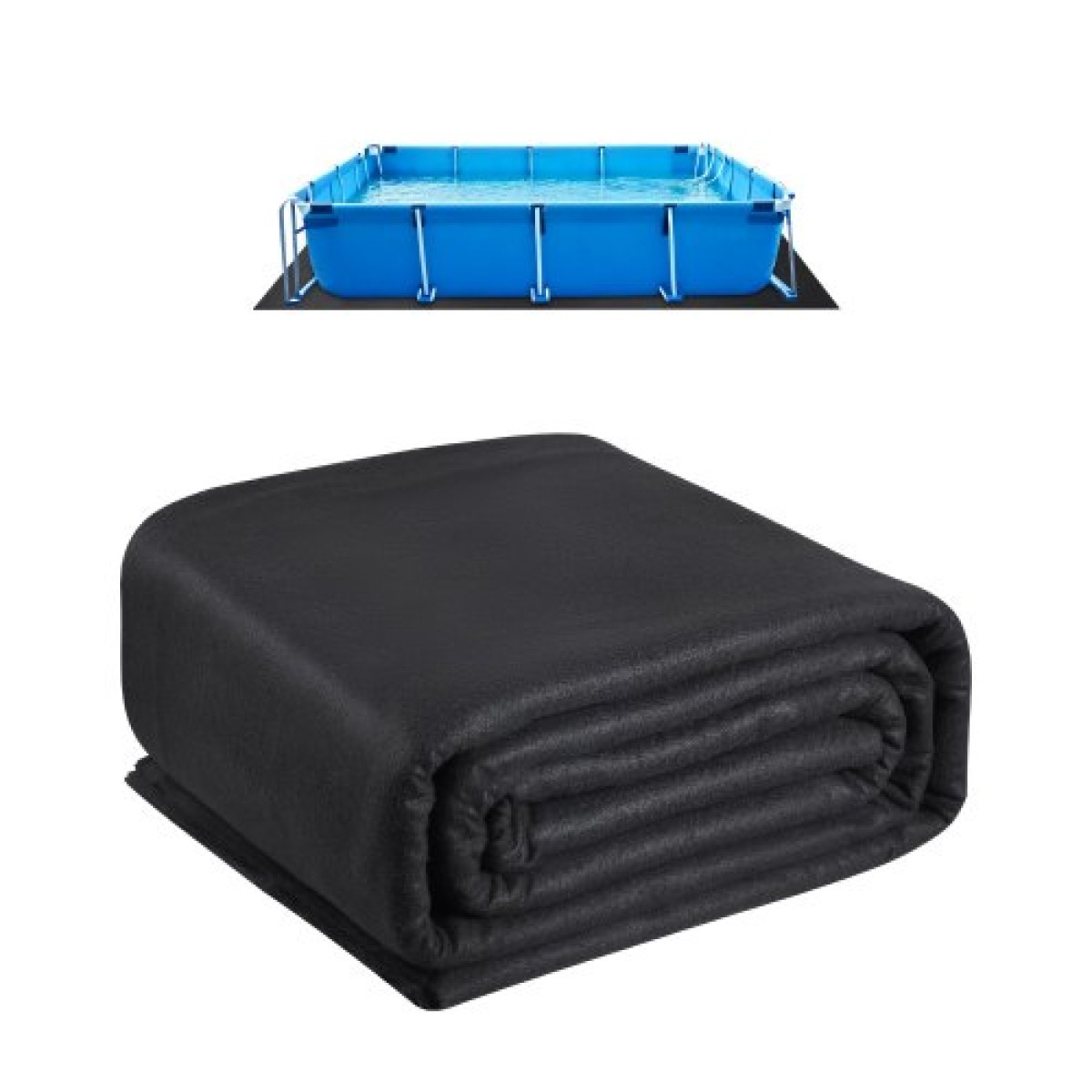 VEVOR Rectangle Pool Liner Pad, 16 x 32 ft Pool Liner Pad για πισίνες πάνω από το έδαφος, εξαιρετικά παχύ στρώμα πισίνας, αποτρέπει τα τρυπήματα, ανακυκλωμένο υλικό γεωυφάσματος για υποστρώματα, παράταση ζωής της επένδυσης