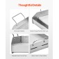 Σχάρα από ανοξείδωτο ατσάλι VEVOR, 17x13 ιντσών Universal Flat Top Ορθογώνιο Πιάτο, Ψησταριά υγραερίου για ψησταριά BBQ, Teppanyaki, Φορητά Οικογενειακά Μαγειρικά Σκεύη με Λαβή, για Κάμπινγκ πάρτι