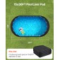 VEVOR Oval Pad Liner Pool, 15 x 30 ft Pool Liner Pad για πισίνες πάνω από το έδαφος, εξαιρετικά παχύ χαλάκι πισίνας, αποτρέπει τρυπήματα, ανακυκλωμένο υλικό γεωυφάσματος για υποστρώματα, παρατείνει τη διάρκεια ζωής της επένδυσης