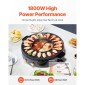 VEVOR Hot Pot with Grill, 1800W 2-in-1 Electric Smokeless Grill and Hot Pot, Κορεατικό BBQ Shabu Shabu Hotpot με ξεχωριστό διπλό έλεγχο θερμοκρασίας, αντικολλητικό τηγάνι, για 2-8 άτομα Οικογενειακή τραπεζαρία