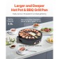 VEVOR Hot Pot with Grill, 1800W 2-in-1 Electric Smokeless Grill and Hot Pot, Κορεατικό BBQ Shabu Shabu Hotpot με ξεχωριστό διπλό έλεγχο θερμοκρασίας, αντικολλητικό τηγάνι, για 2-8 άτομα Οικογενειακή τραπεζαρία