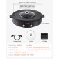 VEVOR Hot Pot with Grill, 1800W 2-in-1 Electric Smokeless Grill and Hot Pot, Κορεατικό BBQ Shabu Shabu Hotpot με ξεχωριστό διπλό έλεγχο θερμοκρασίας, αντικολλητικό τηγάνι, για 2-8 άτομα Οικογενειακή τραπεζαρία